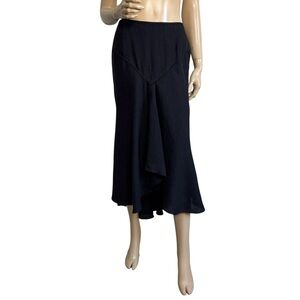 Takezo Spain Asymmetrical Black Midi Skirt Size 42